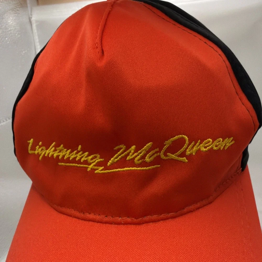 Lightning McQueen Red Black Black Snapback Kids Youth Cap Hat